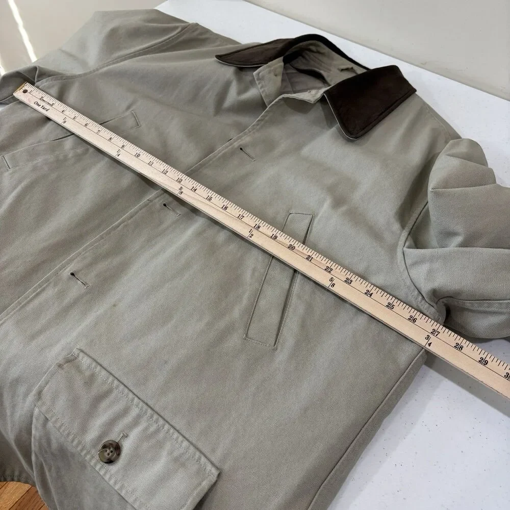 VTG Lands End Men Field Barn Canvas Jacket Chore Coat Quilted Removable Liner XL